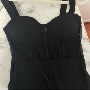 Black mesh jumpsuit